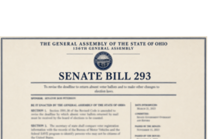 Senate Bill 293 – Revise deadline to return absent voter ballots
